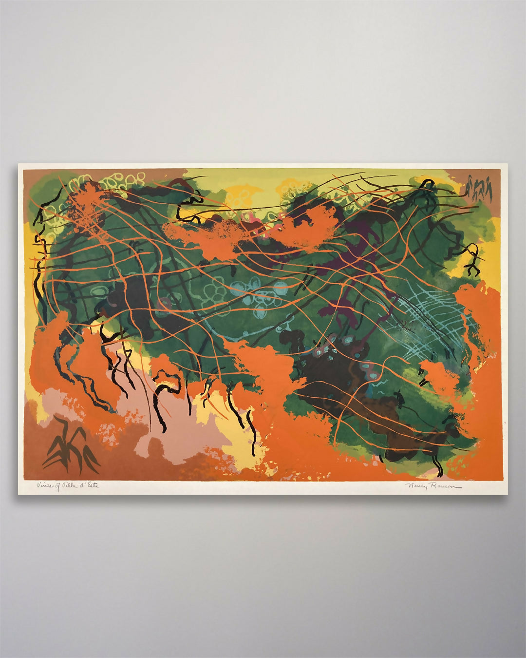 25-097 Nancy Ranson Villa d'Este Serigraph 20 x 13-1