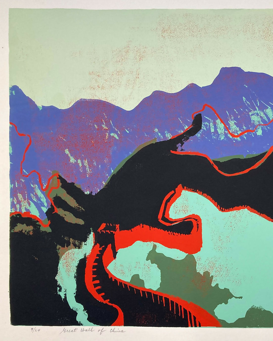 25-093 Nancy Ranson Great Wall Serigraph 21 x 13-3
