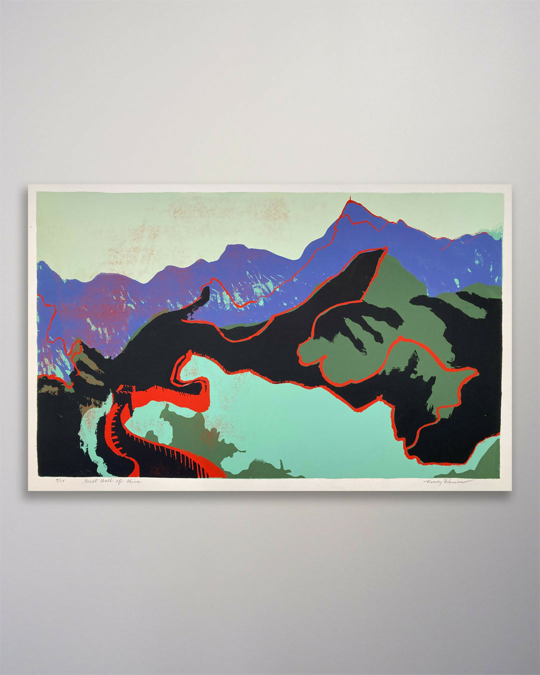 25-093 Nancy Ranson Great Wall Serigraph 21 x 13-1