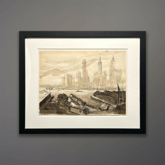 24-247-Original-1960s-Ink-Drawing-of-Lower-Manhattan